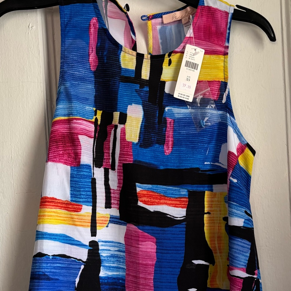 Anthropologie Blue Motif Sleeveless Blouse Size XS